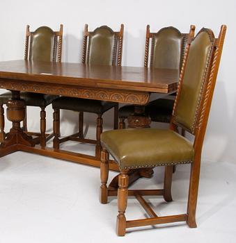MATSALSGRUPP, 7 delar, barockstil. 1900-tal.