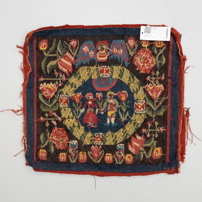 Jynne, 'The Betrothal', tapestry weave, c 53 x 55 cm. Skåne around the year 1900.