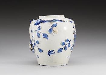 A Swedish Marieberg faience jar, dated 1765.