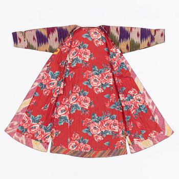 A woman’s Chapan, silk and cotton Ikat, Central Asia, 1880s.