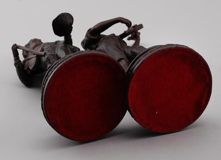 FIGURER, 1 par, bronserad metall, 1900-/2000-tal.