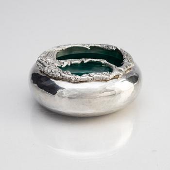 A sterling silver and enamel bowl, designed by Barbro Littmarck, W.A. Bolin, Stockholm 1977.