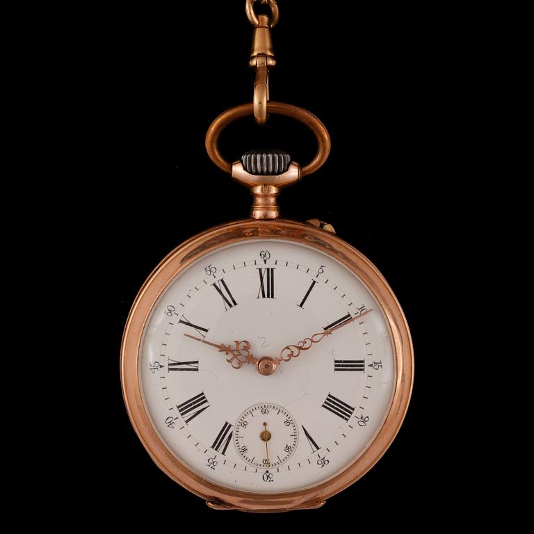 FICKUR, herr, 14k samt 18k guld. Total vikt ca 86 gram.