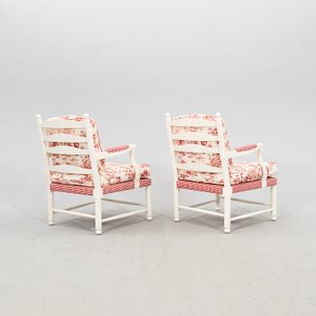 Armchairs, a pair of Gripsholm chairs, Sweden, second half of the 20th century.