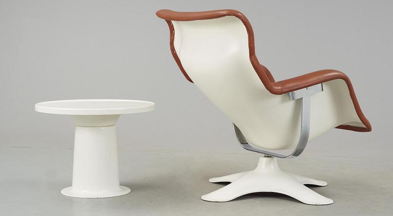 A Yrjö Kukkapuro 'Karuselli' easy chair and a 'Saturnus' table, Haimi, Finland 1960-70's.
