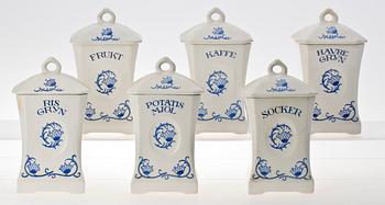 KRYDDBURKAR MED LOCK, 6 st, porslin, Rörstrand.