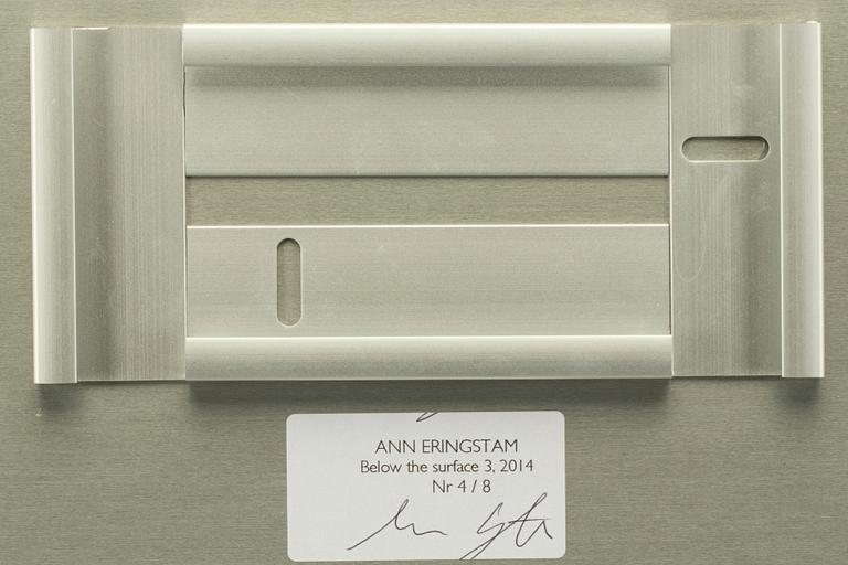 ANN ERINGSTAM, triptyk. "Below the surface 1, 2 och 3", 2014. Signerade Ann Eringstam på etiketter a tergo.