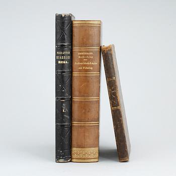 BÖCKER OM GEOGRAFI OCH RESOR, 3 vol, bla "Fregatten Eugenies resa omkring jorden..", del 1, C.Skogman, Stockholm 1854.