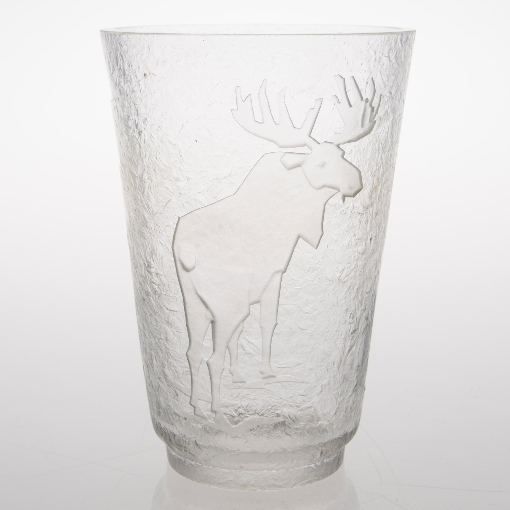 FRANS RANTANEN, maljakko lasia, signeerattu F. Rantanen -38 Karhula.