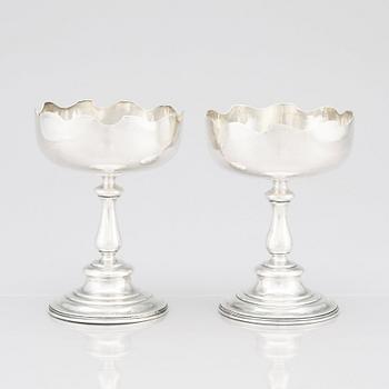 A pair of silver beaker/chalice. Assay master mark of Ivan Lebedkin, Moscow 1899-1908.