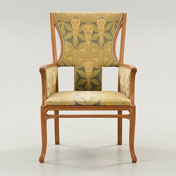 Alf Wallander Attributed to, An Art Nouveau oak armchair, Sweden ca 1900.