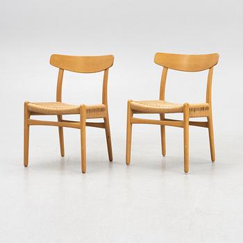 Hans J Wegner, chairs, 8 pcs, CH 23 "The Dining Chair", Carl Hansen & Son, Odense, Denmark.