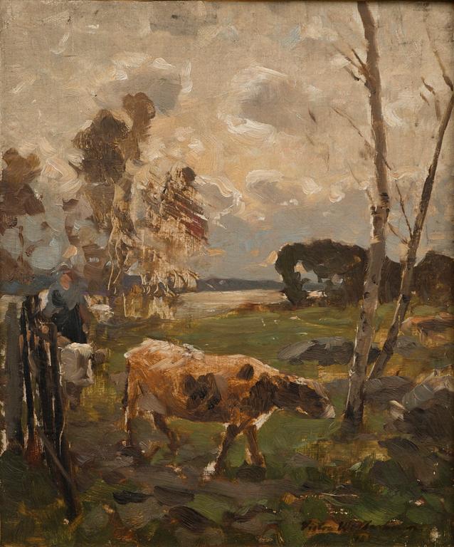 VICTOR WESTERHOLM, oil on canvas, signed and dated 1885.