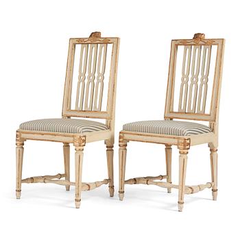 A pair of carved Gustavian chairs by J. Hammarström (master 1794-1812).