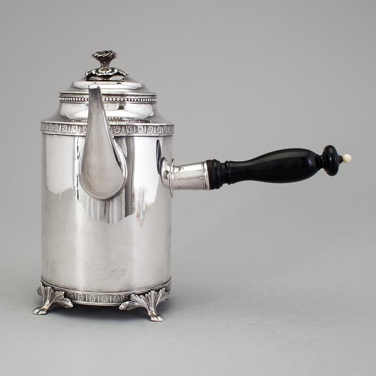 A Swedish 18th century silver coffee-pot, mark of Johan Ekholm, Stockholm 1797.