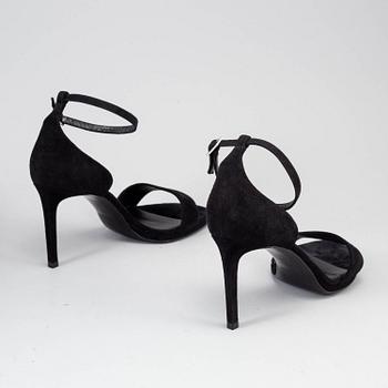 YVES SAINT LAURENT, a pair of suede heels, size 39 1/2.