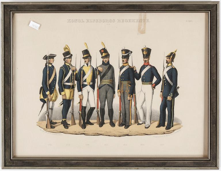 LITOGRAFIER, 5 stycken, 1800-talets andra hälft.