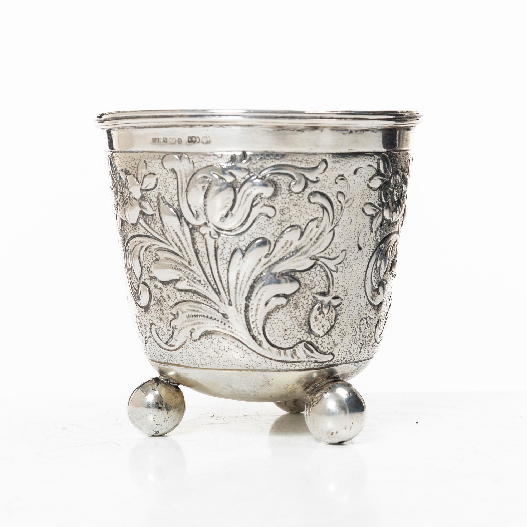 A German Baroque beaker, Swedish import marks Juveleraraktiebolaget T Petersson, Norrköping 1931.