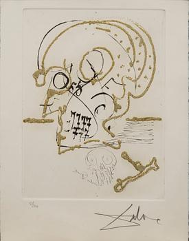 SALVADOR DALÍ, 10 engravings with gold paint, "Les Amours Jaunes", signed and numbered 83/300.