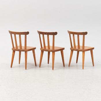 Nordiska Kompaniet, a set of three 'Ekerö' pine chairs, 1930's/40's.