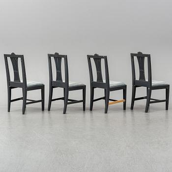 Four Gustavian chairs, Lindome, circa 1800.