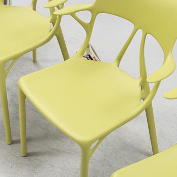 Philippe Starck, karmstolar, 4 st, "A.I. Chair", Kartell, Italien, formgiven 2019.