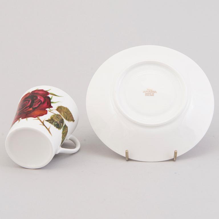 A 22(+1)-piece porcelain coffee set,  "Ruusu" (Rose), Anneli Qveflander & Ulla Procopé. In produktion 1957-1969.