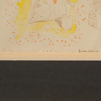 HALMSTADGRUPPEN,drawings, 2 pieces, Erik Olsson and Esaias Thorén, signed.