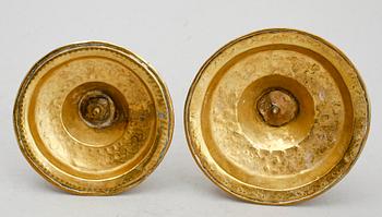 LJUSSTAKAR, 2 st, barockstil, 1800-tal.