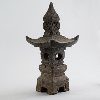DEKORELEMENT,  4 delar, möjligen lavasten, ostindien.