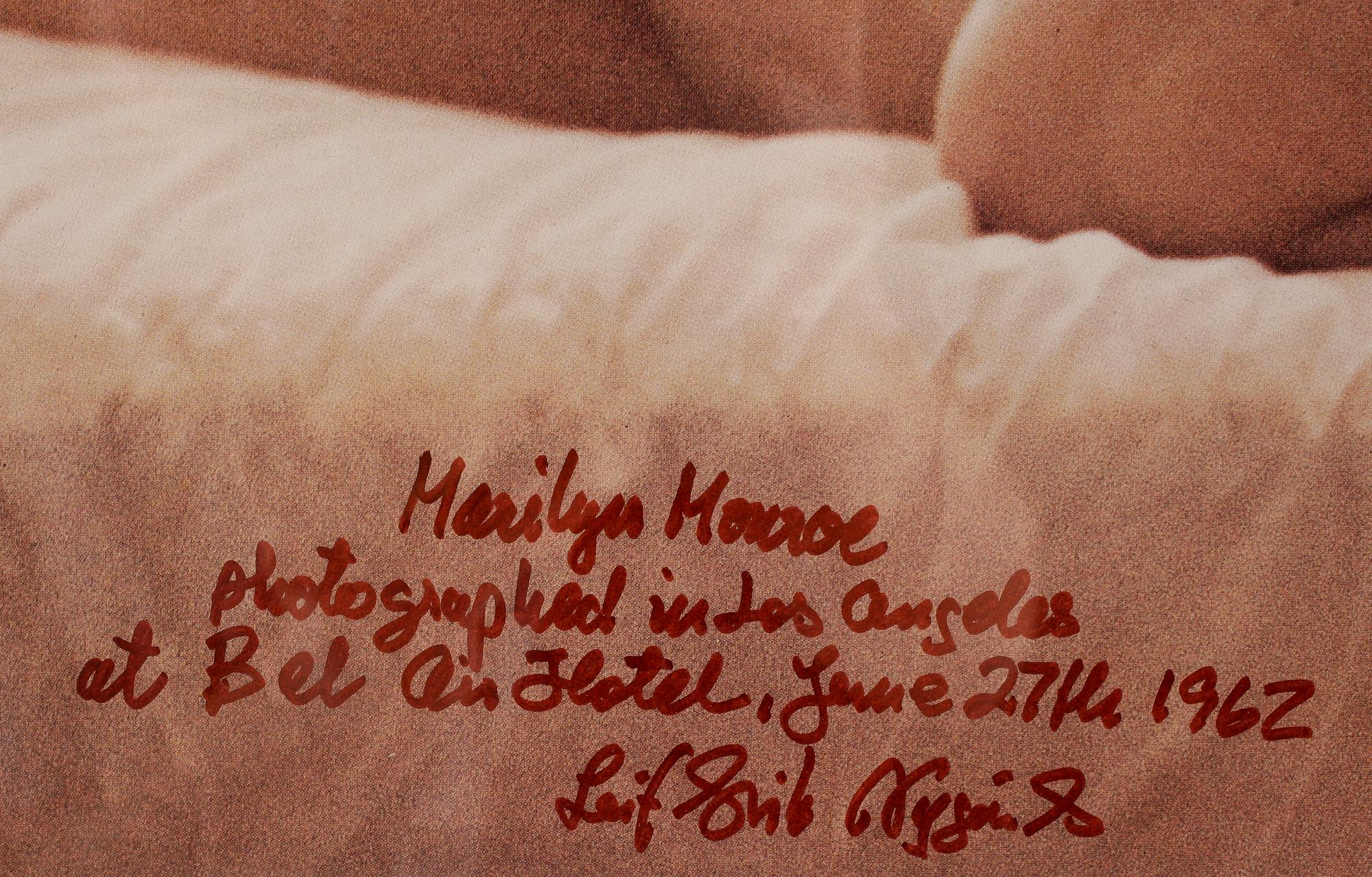 LEIF-ERIK NYGÅRDS, offsettryck, sign "Marilyn Monroe", Los Angeles at Bel Air Hotel, Los Angeles, june 27th 1962.