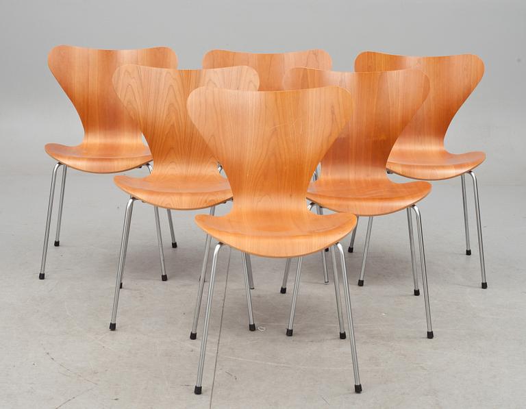 STOLAR, 6 st, "Sjuan", Arne Jacobsen, Fritz Hansen.