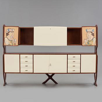 Gio Ponti, & Piero Fornasetti, a unique cabinet, executed for the MS Guilio Cesare, Italy ca 1951.