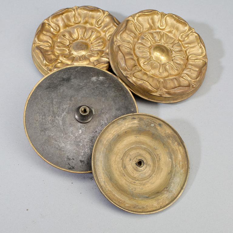 DEKORELEMENT FÖR GARDINOMSLAG, 14 st, metall, 1800-tal.