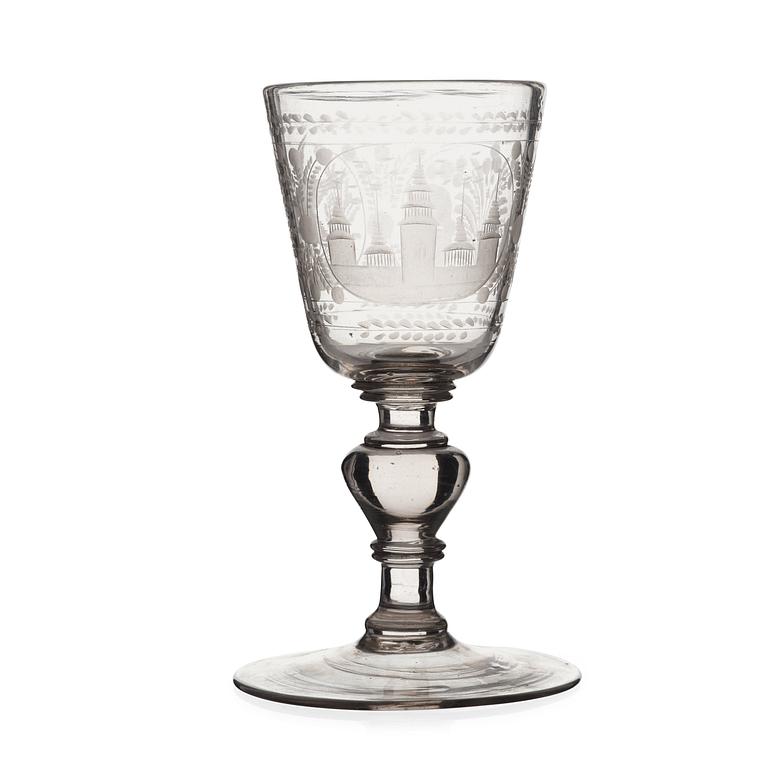 POKAL, glas. Troligen Ryssland, 1700-tal.