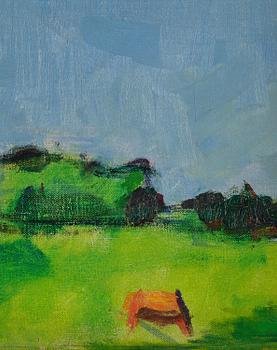 Oluf Høst, Summer landscape with horses, Bornholm.