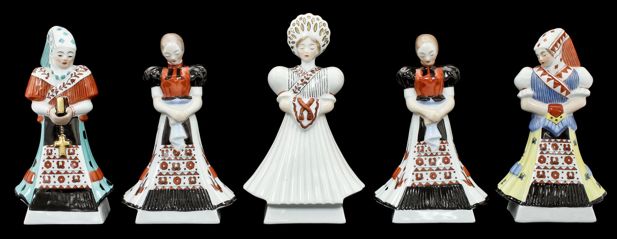 FIGURINER, 15 st, porslin, Herend, Ungern, 1900-talets andra hälft.