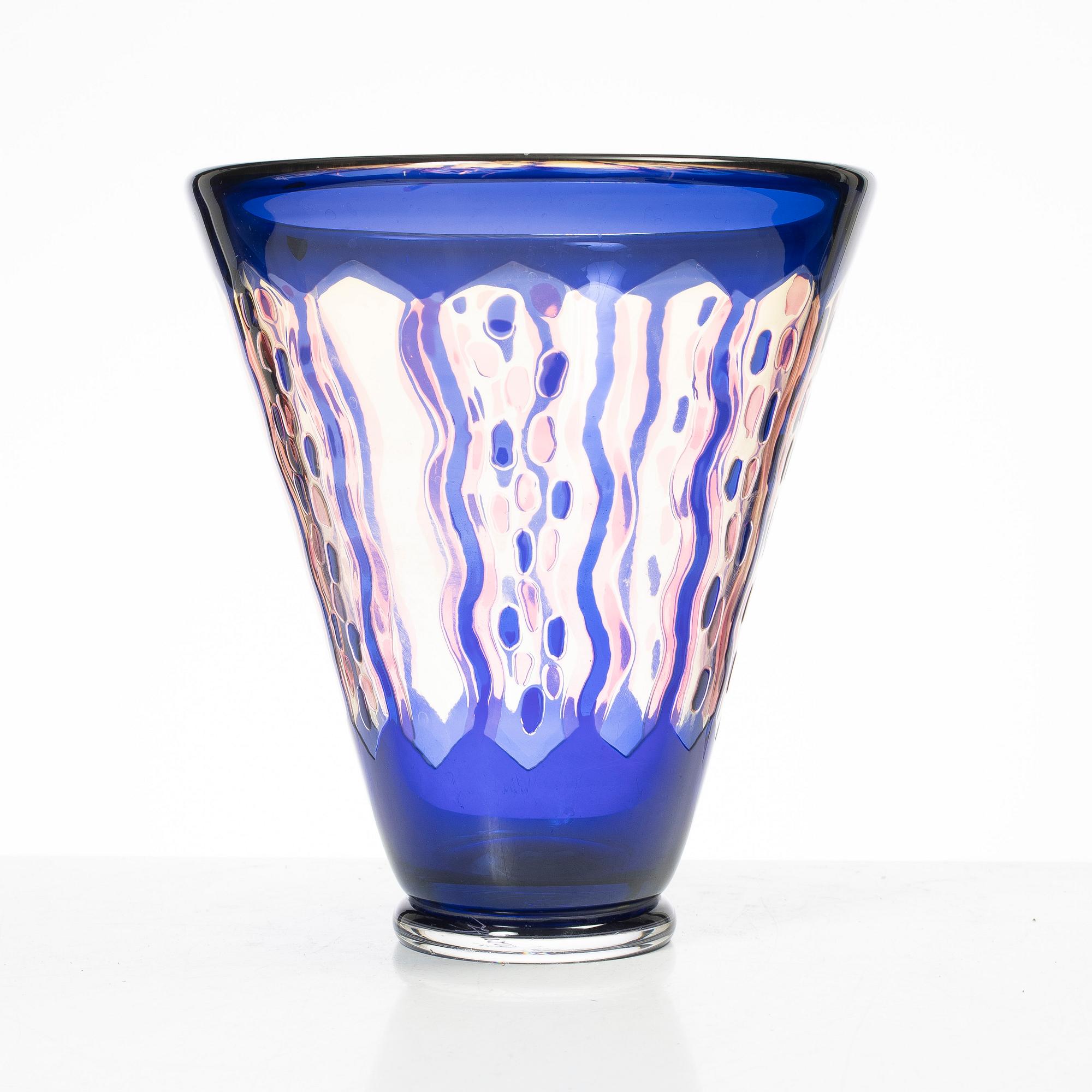 Helén Krantz, vaser, ett par, glas.