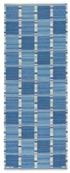 128. BARBRO NILSSON, gallerimatta, rölakan, "Falurutan m blå II", 277,5 x 105,5 cm, signerad AB MMF BN.