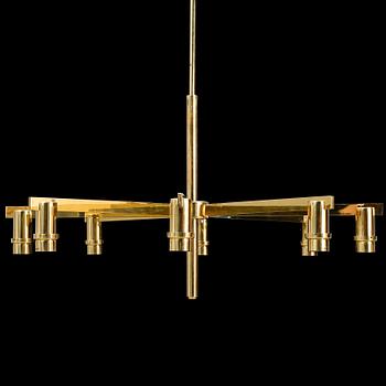Hans-Agne Jakobsson, A brass chandelier, Markaryd, 1960's.