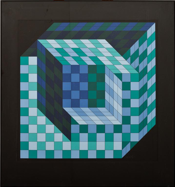 VICTOR VASARELY, färgserigrafi, sign och numr 247/250.