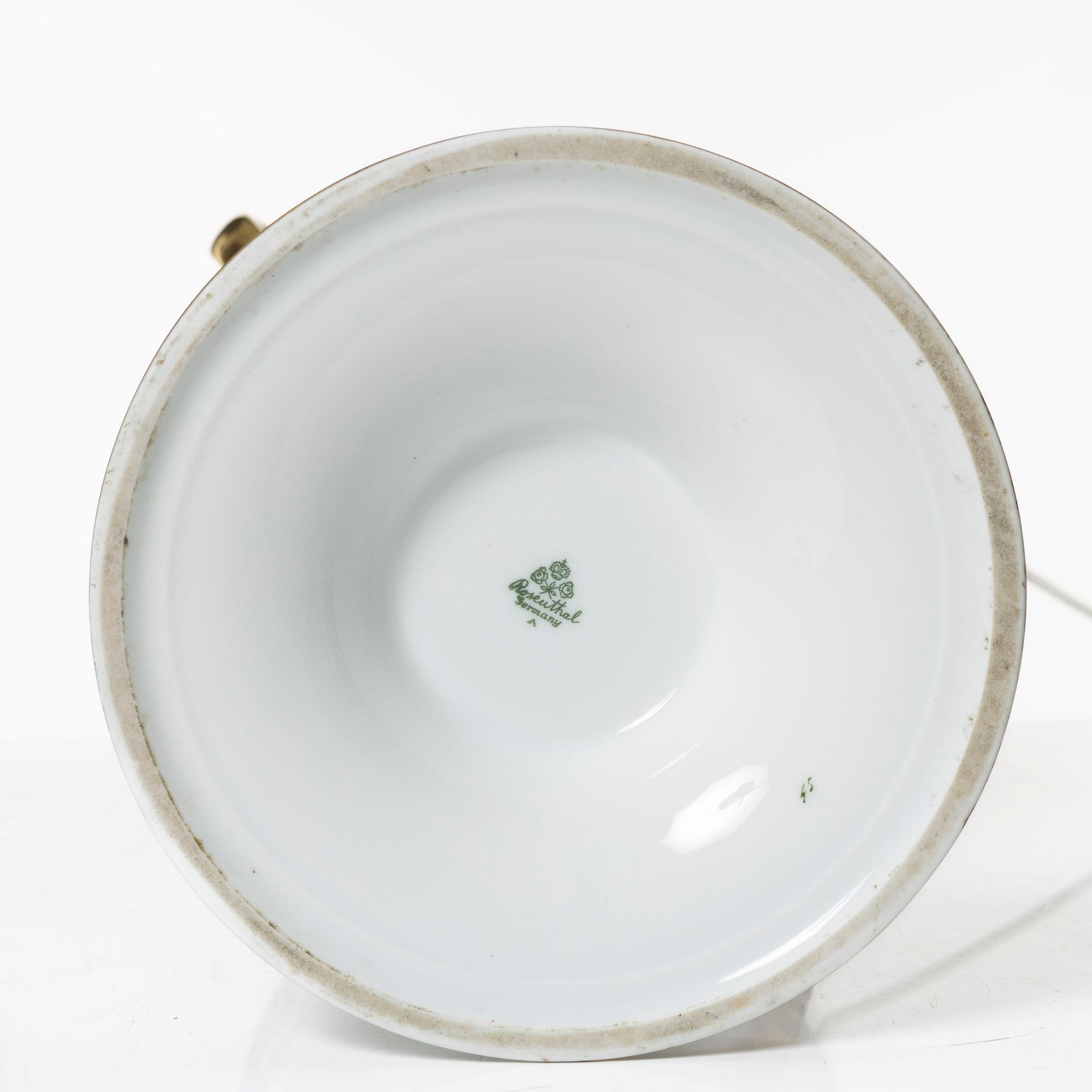 Table lamp, porcelain, Rosenthal, 20th century.