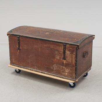 a Swedish folk art chest with the letters A.E.D and dated 1793.