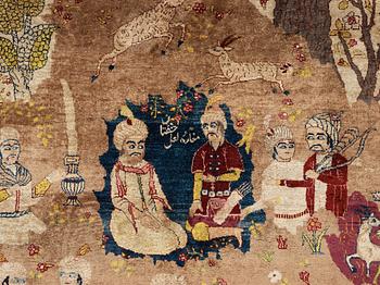 MATTA, semiantik silke Täbris figural, signerad Haddad, 180,5 x 123,5 cm.