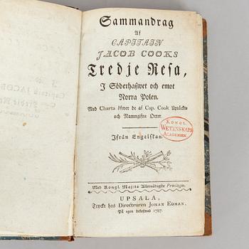Cook’s second and third voyages, in Swedish, 1783 & 1787.