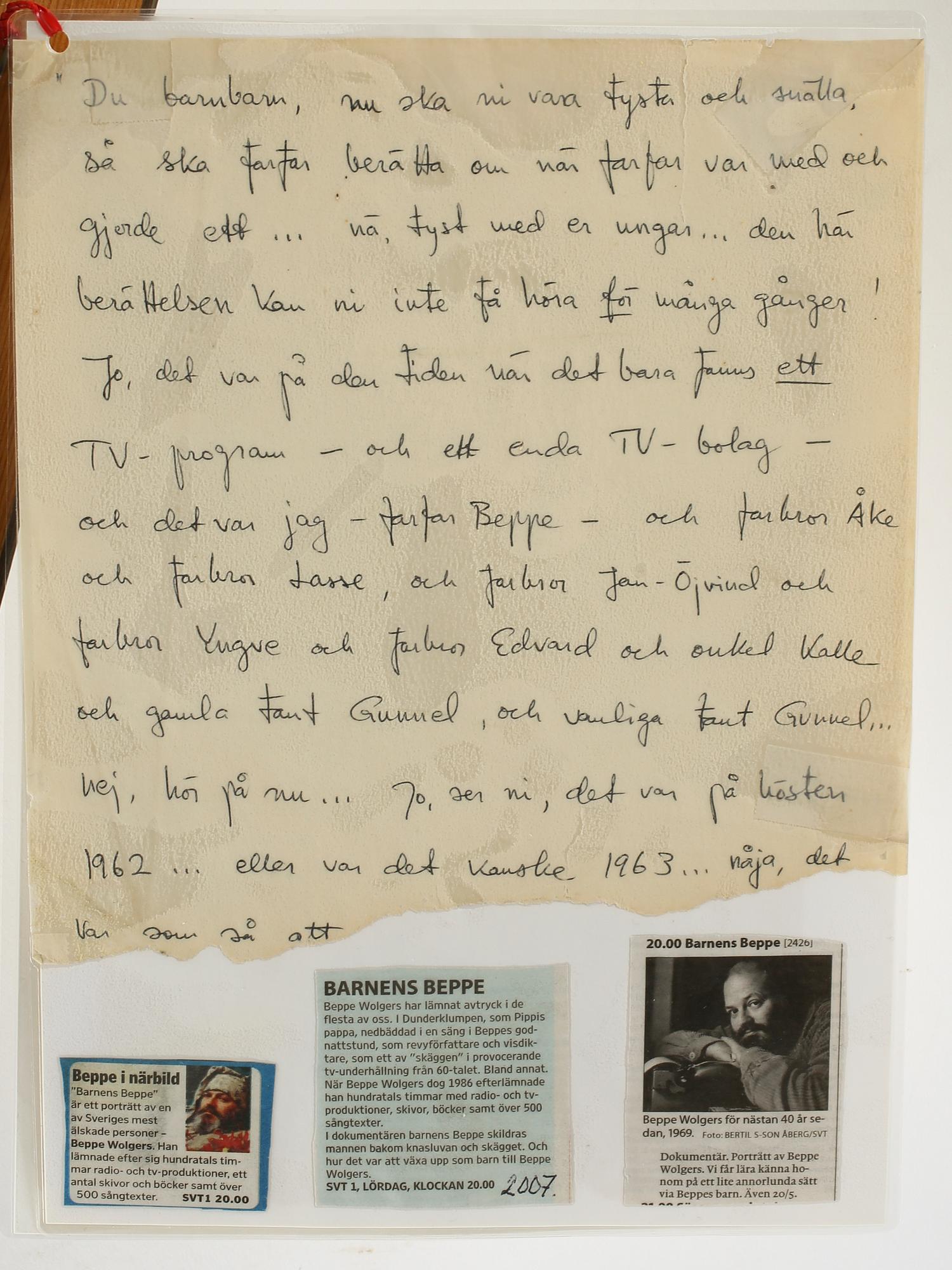 A SIGNED BLACK AND WHITE PHOTOGRAPH DEPICTING SWEDISH COMEDY GROUP "SKÄGGEN" CIRCA 1963.