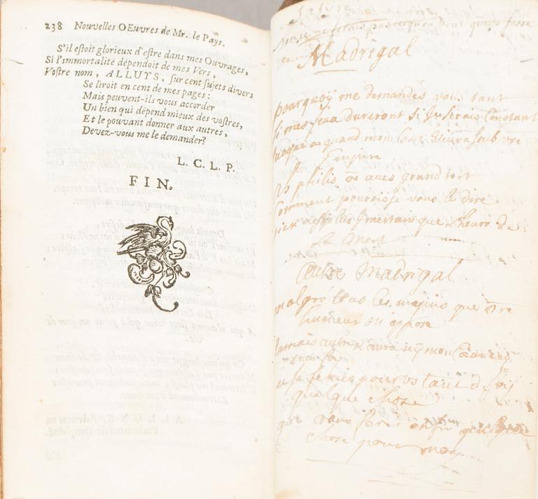 Amitiez, Amours et Amourettes.
Le Pays, René
Published by Abraham Wolfgang, Amsterdam, 1668.