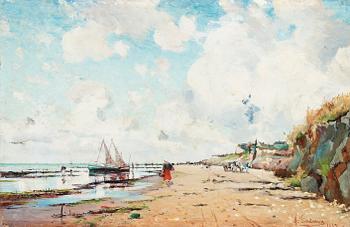 541. Axel Lindman, Coastal scene from Villerville.