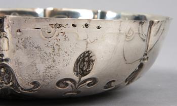 SKÅL, silver, barockstil, 1900-tal. Vikt 229 gram.
