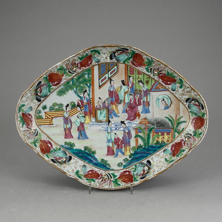 SKÅL PÅ FOT / TAZZA, porslin, Kina, Kanton, 1800-tal.